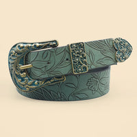 Vintage Carved Leaf Women's Belt