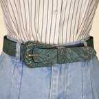 Vintage Carved Leaf Women's Belt